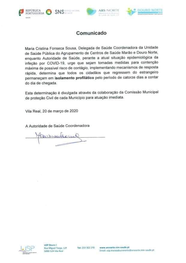 Comunicado de Saúde (2020)